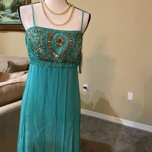Sue Wong Dress Embroidered 8 Jade NWT